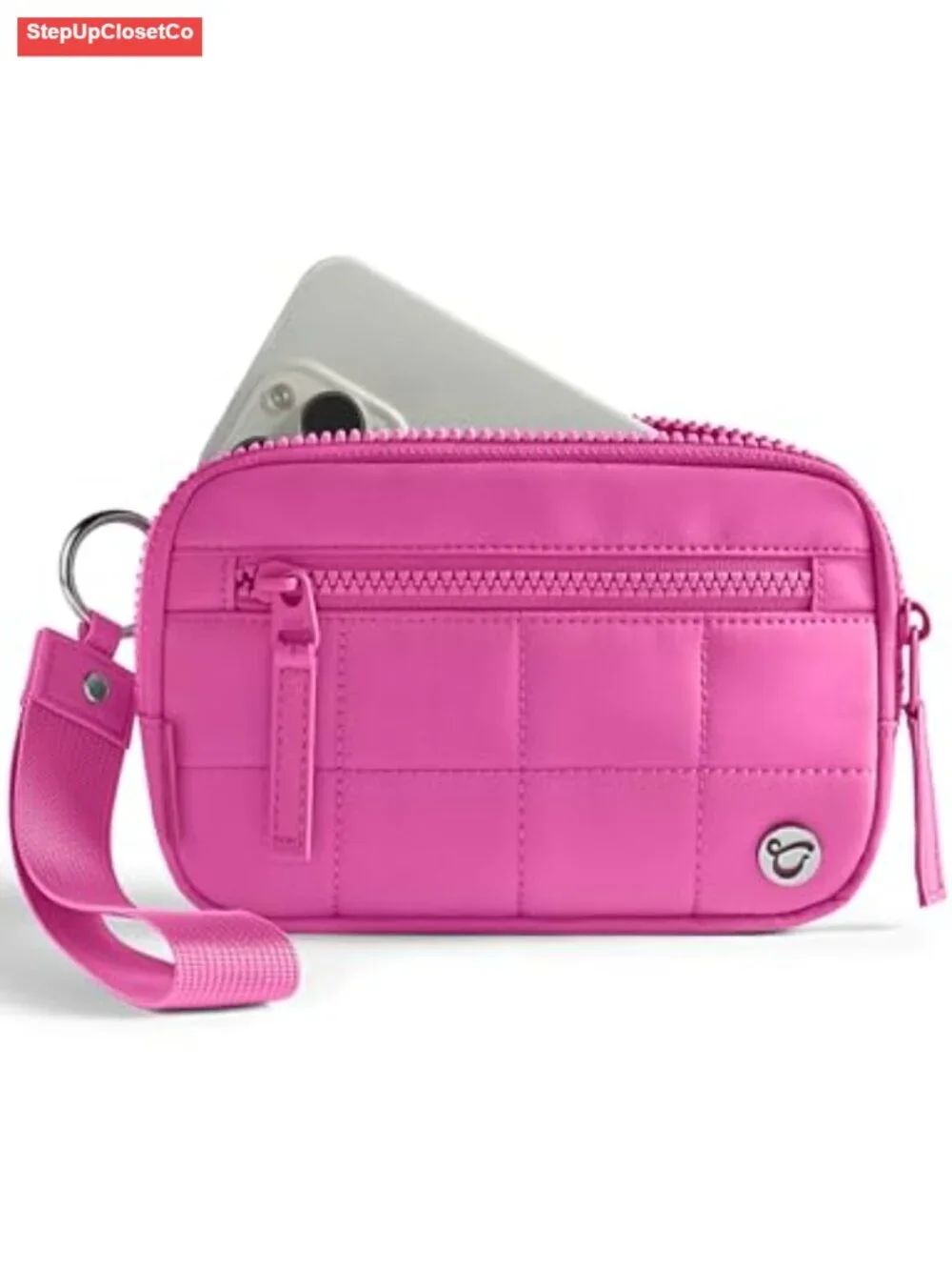 Quilted Wristlet Wallet RFID Blocking with Zipper and Phone Pocket
